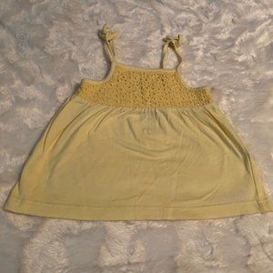 $8 ADD ON Roots 73 Girls Yellow Tank Top Sze 5T Cotton Crochet Detail Bow Straps